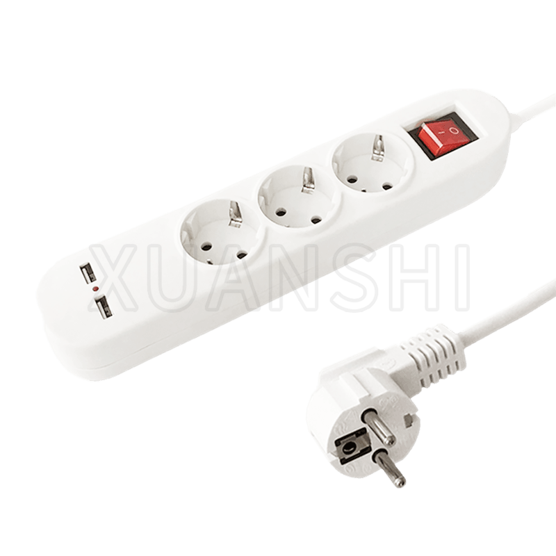 Europaeae 3 via potentia habena cum 2 USB et JL-3, XS-XBDK30U switch transibit